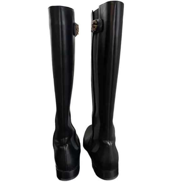 AUTHENTIC DOLCE & GABBANA Stivali Amore DG Logo Knee High Boots Size 37 US 6.5 - Picture 4 of 15